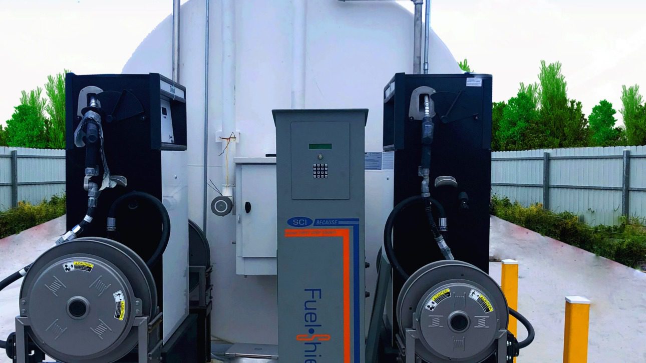 Fuel Shield - Fuel Management System - Pedestal in the middle of two pumps - SCI Global LLC